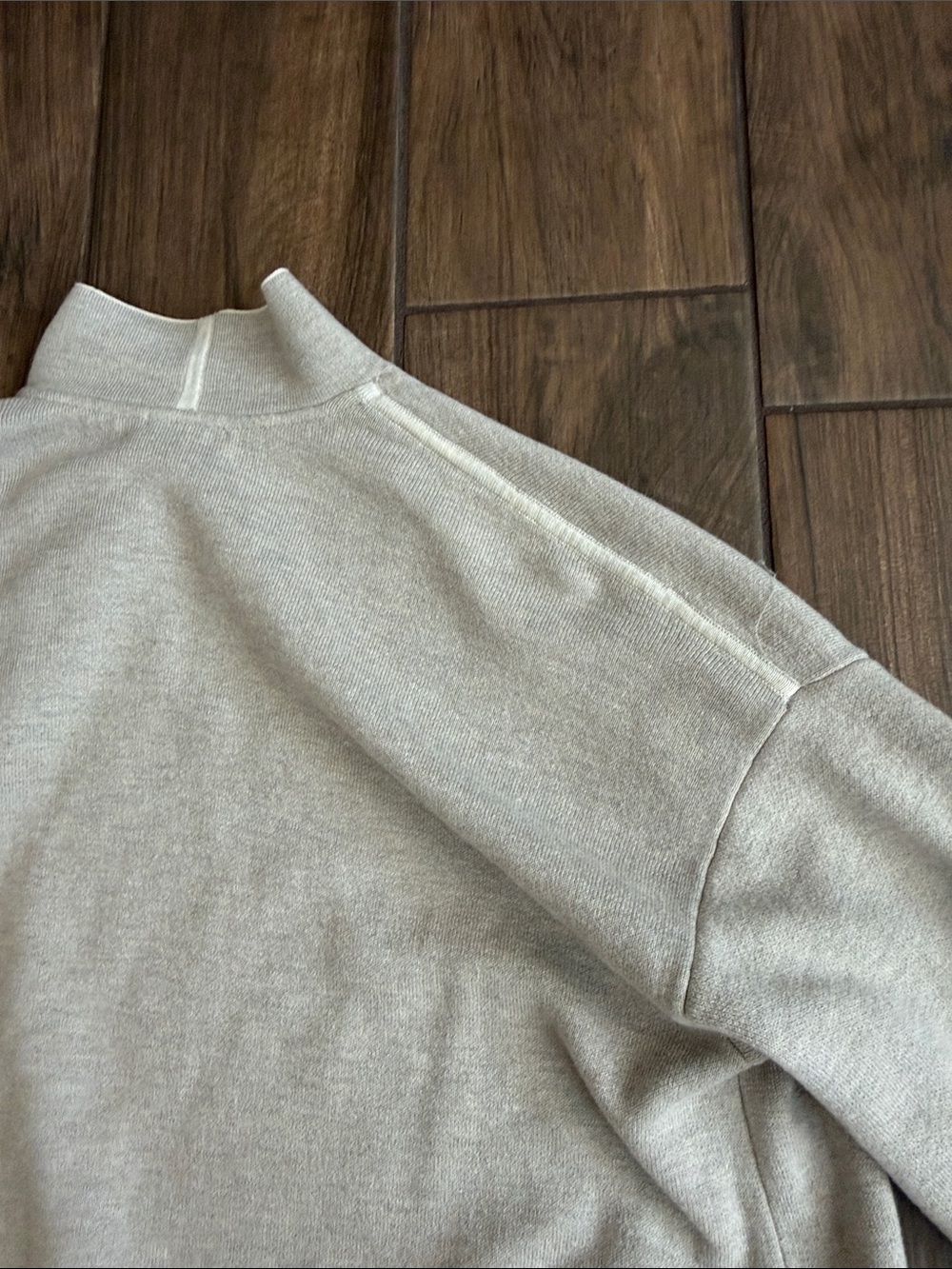 Pure Jill Two-Tone Open-Front Long Cardigan - Cream & Tan - Picture 8 of 8